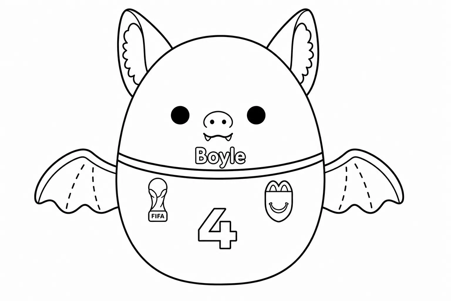 Squishmallow Boyle the Bat – colouring book