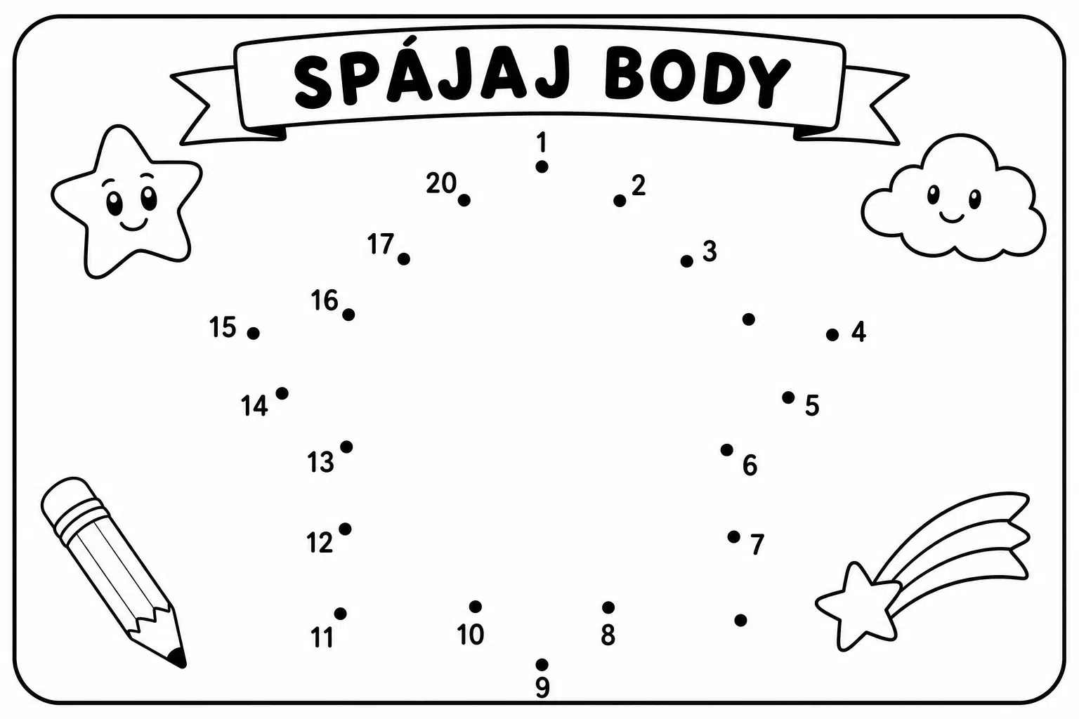 Connect the dots – star – colouring page