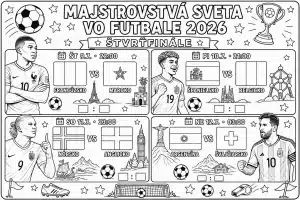 Campionatul Mondial de Fotbal 2026 – Sferturile de finală – carte de colorat