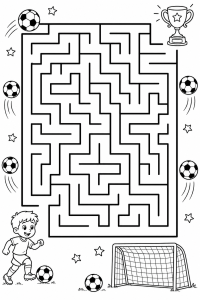 Maze – football – colouring book