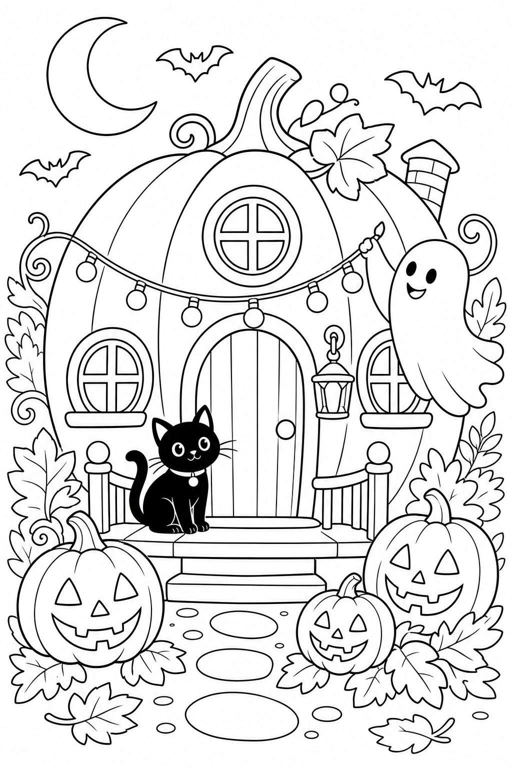 Halloween – Pumpkin House – Colouring Page