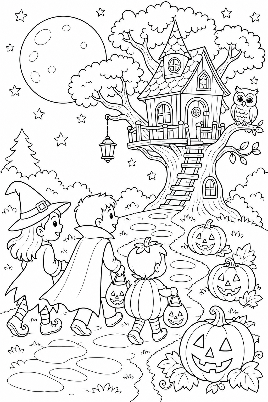Halloween – Trick or Treat – Colouring Page