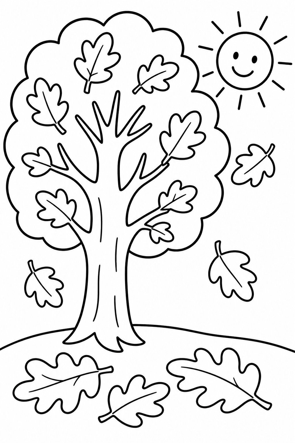 Autumn Tree – Colouring Page